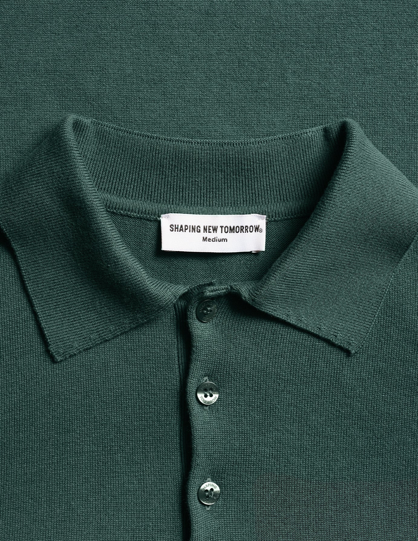 Everyday Knit Long Sleeve Polo Shadow Green
